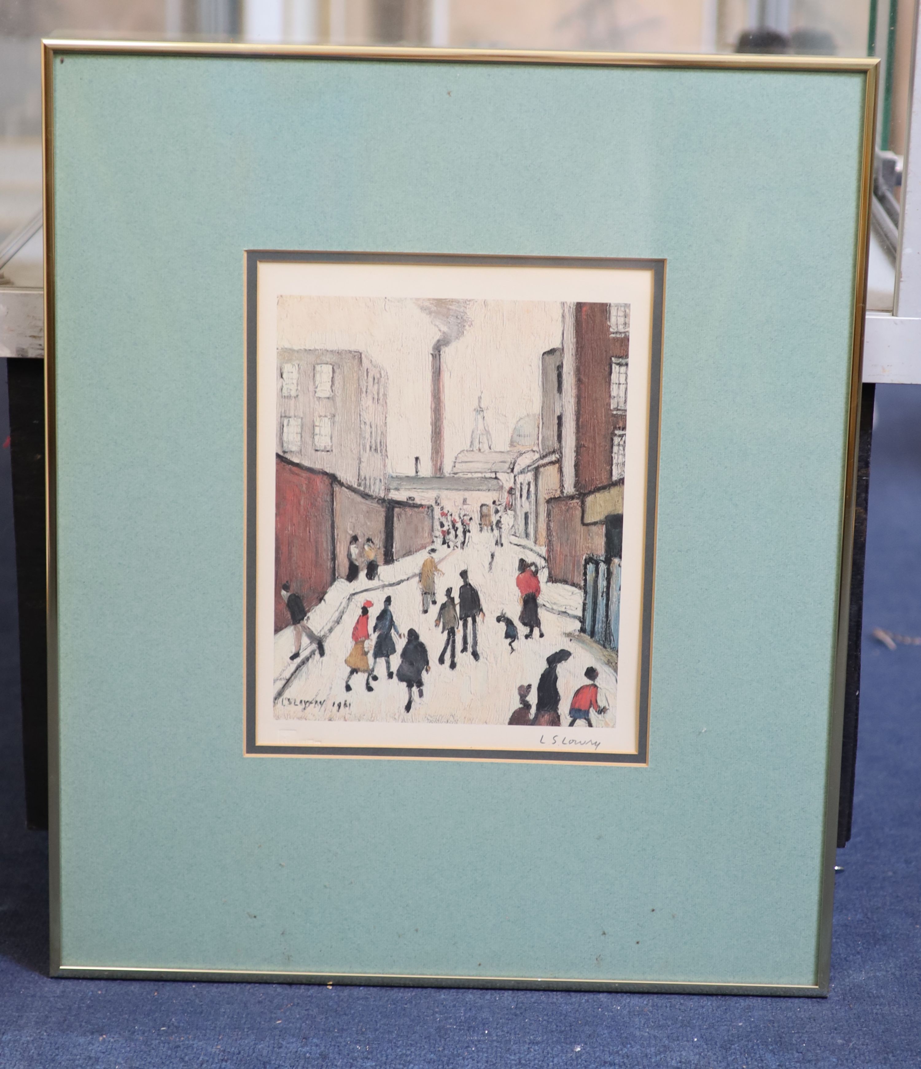 Laurence Stephen Lowry (1887-1976), 'Street Scene near a factory', lithograph, 25 x 20cm.